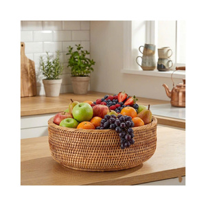 ถาดและตะกร้าหวายสานมือ ดีไซน์สวยงาม ทนทาน เหมาะสำหรับตกแต่งบ้านอย่างมีสไตล์ - Product Image 1