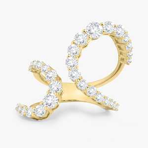 Wholesale Real 14k 18k <b>Gold</b> Lab Grown Diamond Jewelry Manufacturer Luxury <b>Set</b> Swirl Crossover <b>Ring</b> Minimalist Jewelry Supplier - Product Image 2