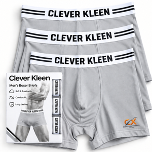 Calzoncillos bóxer Clever Kleen para hombre, paquete de 3, blancos, de talle medio, transpirables, de algodón y elastano, tejidos - Product Image 3