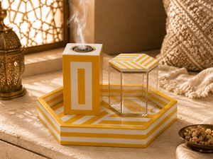 Quemador de incienso de resina MDF, juego Mubkhar, bandeja decorativa, quemador de incienso árabe, soporte para fragancias para el hogar, OEM, hecho a mano, ecológico - Product Image 2