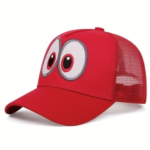 หมวกแก๊ปตาข่ายแบบ Snapback ปรับได้ ลายตาสีแดง น้ำเงิน ดำ สำหรับทุกเพศ สไตล์ลำลอง ใส่ได้ทั้งฤดูใบไม้ผลิและฤดูร้อน ทรง 6 แผง - Product Image 5