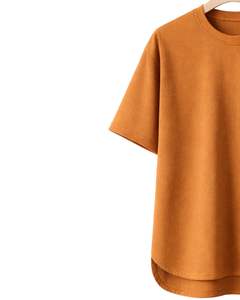 Camiseta Oversize Personalizada Camel para Hombre, con Dobladillo Curvo, Hombro Caído, Cuello Redondo, Algodón Liso, Estilo Urbano, Verano - Product Image 4