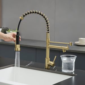 Rubinetto da Cucina Commerciale in Acciaio Inossidabile con Maniglia Singola e Doccetta Estraibile, Miscelatore Monocomando per Lavello - Product Image 1