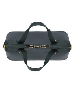 Sac à main élégant en cuir véritable vert pour femme, avec fermeture éclair, deux poignées de transport, bandoulière, vente en gros, personnalisation OEM du logo et des couleurs - Product Image 3