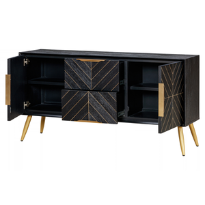GALAXY Collection Modern Pine Wood Buffet Cabinet With 3 Drawers Dining Room <b>Sideboard</b> Storage Elegant Design - Product Image 4