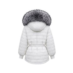 <b>Women</b> Plus Size Ultra Durable <b>Snow</b> White Puffer <b>Coat</b> Thick Quilted Polyester Removable Hood Straight Hem Drop Sleeve Puffer <b>Coat</b> - Product Image 1