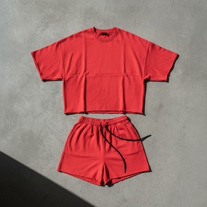 ชุดกีฬาฤดูร้อนใหม่สำหรับผู้ชาย เสื้อยืดแขนสั้นและกางเกงขาสั้น ชุดสองชิ้น ชุดคู่ ยูนิเซ็กซ์ ผ้าฝ้ายลำลอง ชุดถักนิตติ้งขาสั้น - Product Image 2