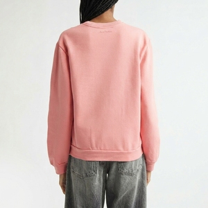 Oversized Crew Neck <b>Sweatshirt</b> Solid <b>Pink</b> Cotton Pullover Casual Streetwear Autumn Wear Unisex Regular Fit - Product Image 2