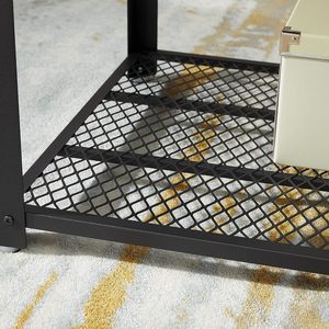 Industrial <b>Coffee</b> <b>Table</b> with Steel Frame Storage Shelf Easy Assembly Cocktail <b>Table</b> for Living Room Bedroom - Product Image 5