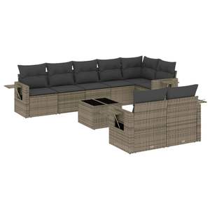 Conjunto de Sofás de Jardín de Ratán Gris, 6 Plazas, Resistente a la Intemperie, Muebles de Exterior de Diseño Contemporáneo - Product Image 2