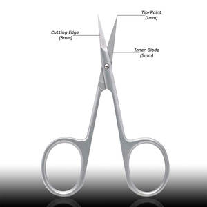 Tijeras Profesionales para Cutículas de Acero Inoxidable, Extra Fuertes, Rectas y Curvas, para Manicura y Arte de Uñas, para Diestros, Estilo Único - Product Image 2