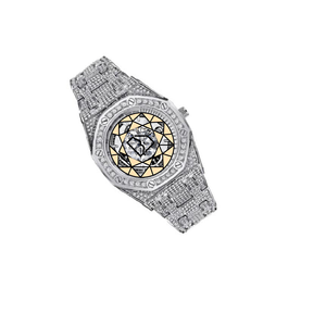 Reloj de Diamantes Moissanite Personalizado para Hombre, Reloj de Lujo con Bisel de Diamantes, Esqueleto de Cuarzo, Acero Inoxidable, Pantalla Digital de 46 mm - Product Image 6