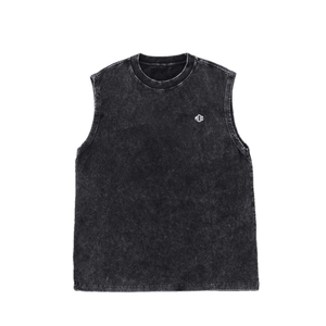 Venta al por mayor OEM: Camiseta sin mangas de algodón con lavado ácido, estilo oversize para gimnasio y streetwear, fabricación personalizada de camisetas sin mangas. - Product Image 1