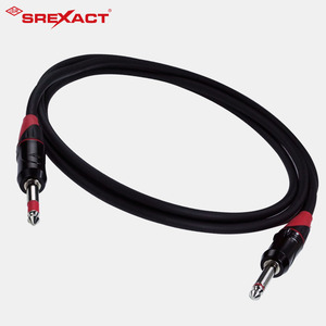 1M Electric Instrument Audio Cable – 6.35mm Mono TS <b>Plug</b> with Red & Black Boots for Guitar - Product Image 2