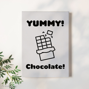 Impression sur toile pour cuisine, affiche d'illustration typographique amusante sur le thème de la barre de chocolat, décoration murale moderne pour cuisine et café - Product Image 3