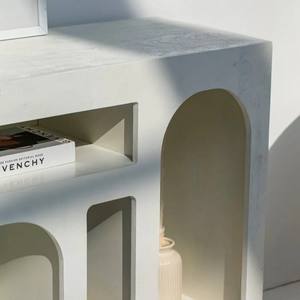 Consola de Exhibición Pintada en Blanco Vandana Lunaris Novara, Mueble de Diseño Moderno y Minimalista - Product Image 6