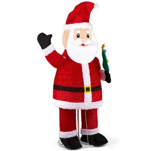6FT Pre-Lit Santa Christmas Yard Decorations <b>Pull</b> up 180 LED Warm White <b>Lights</b> Waving Hand Wishing You a Merry Christmas! - Product Image 5