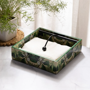 Boîte à mouchoirs en bois imprimé style bohème chic, faite à la main, décorative, pour organiser les serviettes, pour un intérieur moderne. - Product Image 3