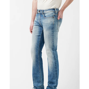 Pantalon taille haute bleu clair pour homme, coupe ample, jean droit en coton, jean baggy pour homme - Product Image 2