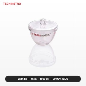 Creuset en quartz avec couvercle intégré pour les laboratoires universitaires, l'éducation et la recherche, pureté 99,99 %, tailles disponibles de 15 ml à 500 ml - Product Image 1