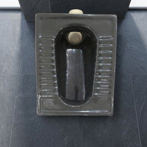 Rustic Black <b>Ceramic</b> Orissa Squatting <b>Pan</b> Toilet - Affordable Porcelain Sanitary Ware WC With P Trap Indian Export - Product Image 3