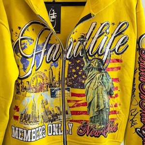 เสื้อฮู้ดดี้โอเวอร์ไซส์ทรงครอปสำหรับผู้ชาย ผ้าโพลีเอสเตอร์/คอตตอนฟลีซ ระบายอากาศได้ดี น้ำหนัก 280 กรัม แต่งลายปะแบบดิสเทรส ปักลาย พิมพ์ลายดิจิทัล - Product Image 5