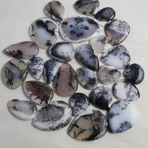 Vente en gros de cabochons en agate dendritique 100% naturelle, pierre précieuse en quartz blanc, approvisionnement en vrac pour la fabrication de colliers, bijoux, opale, cristal - Product Image 4