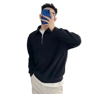 Hiver Nouveau Sweats à capuche demi-zip pour hommes Style américain Vintage Regular Fit Casual Design Sensibility Niche Top Color Pullover 100% - Product Image 1