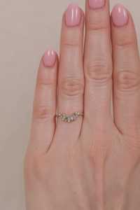 Bagues empilables vintage en or massif 14K avec diamants de laboratoire ronds et baguettes profilées, pour usage quotidien, style minimaliste, bande de 1,5 mm, sertie à griffes - Product Image 5