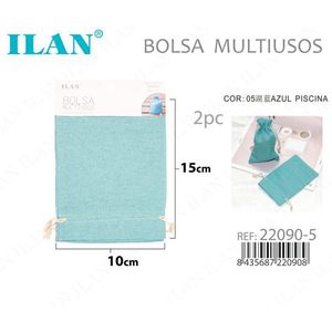 Borsa Multiuso ILAN 10x15cm 2 Pezzi Blu Piscina - Product Image 1