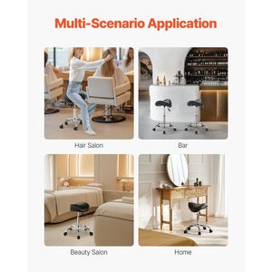 Sedia ergonomica da 450 libbre con capacità girevole in pelle sintetica regolabile in altezza per salone Spa massaggio Tattoo Clinic - Product Image 6