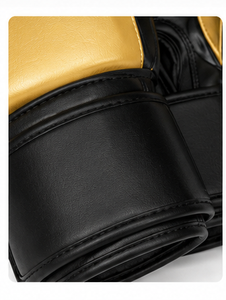 Gants de boxe noirs en PU, légers, pour l'entraînement et le combat, avec fermeture Velcro au poignet, pour MMA, salle de sport, adulte - Product Image 4