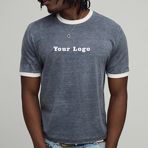 Custom made Relaxed Fit Contrast Color <b>Collar</b> Lightweight Gym Wear Tee <b>Shirt</b> For Men Custom DTF Printed Logo Hip Hop <b>T</b>-<b>Shirt</b> - Product Image 4