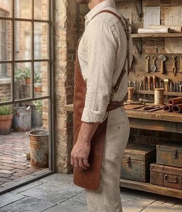 Tablier de soudeur pour atelier de forgerie, équipement de protection, approvisionnement en gros, tablier en cuir personnalisé LPN-0220 - Product Image 4