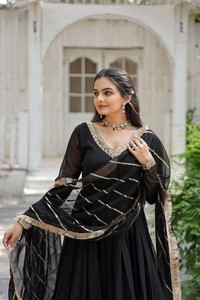 Faux Georgette Modern Readymade Anarkali <b>Suit</b> with Embroidery & Sequence Work for <b>Wedding</b> Prom & Diwali - Product Image 6