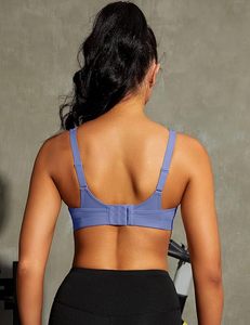 Women's Scoop Neck Racerback Sports Bra Medium Support Breathable <b>Mesh</b> Fitness Workout <b>Top</b> Solid Color Seamless Design - Product Image 6
