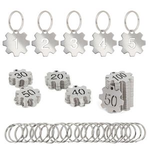 Luxury Stainless Steel Keychain Custom Logo Vintage Style Necklace Use 5-Piece Set Professional Custom Design Steel <b>Label</b> Tool - Product Image 3