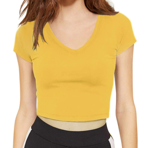 T-shirts courts pour femmes, respirants, en coton, décontractés, pour l'été, vêtements de mode pour femmes, fournisseur OEM, fabricant pakistanais - Product Image 1