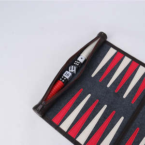 Tablero de Backgammon de Viaje Personalizado de 21 Pulgadas, Cuadrado, de Cuero PU Ecológico, Profesional y de Lujo, Personalizable - Product Image 1