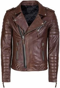 Veste de moto en cuir PU rouge pour homme avec fermeture éclair, coupe ajustée, col rabattable, design coupe-vent, vêtements d'automne - Product Image 2