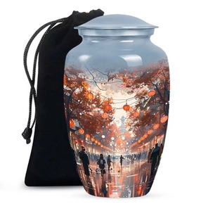 L'Urne Commémorative du Festival des Lanternes d'Automne Éternel – Urne funéraire artisanale artistique pour cendres humaines adultes. - Product Image 2