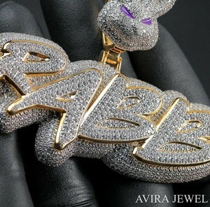 Colgante de lujo con diamante moissanita, plata de ley 925, chapado en oro rosa, estilo hip hop, para hombre y mujer, para fiestas, certificado GRA - Product Image 6