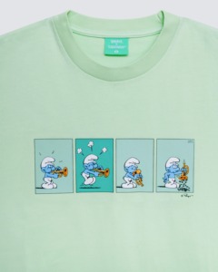 T-shirt vert menthe surdimensionné à imprimé de personnage, décontracté pour homme, manches courtes, col rond, en jersey de coton - Product Image 6