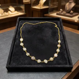 Elegante Collar de Perlas de Imitación Chapado en Oro con Diseño de Cadena de Serpiente, Joyería de Fiesta para Mujer - Product Image 2