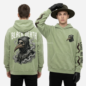 เสื้อฮู้ดดี้ผ้าฟลีซหนา 400GSM แบบขายส่ง ออกแบบสตรีทแวร์ได้ตามต้องการ คุณภาพสูง เสื้อกันหนาวมีฮู้ดผ้าฝ้ายสำหรับผู้ชาย - Product Image 1