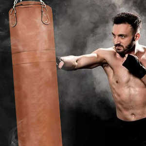 Sacs de frappe en cuir véritable de haute qualité, sacs de boxe personnalisés pour l'entraînement, vente en gros d'usine de sacs de kickboxing - Product Image 4