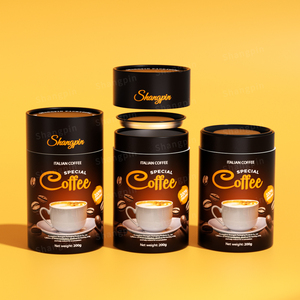 Custom CMYK Paper Tube with Metal Lid Recyclable Kraft Composite <b>Canister</b> for Spice Coffee <b>Tea</b> Packaging OEM - Product Image 3