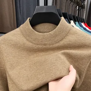 Suéter de Punto Verde Oscuro para Mujer, Cuello Alto, Color Sólido, Casual, Manga Larga, Top de Otoño - Product Image 3