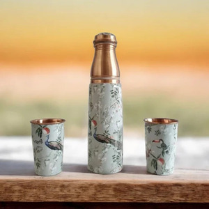Copper Water <b>Bottle</b> Manufacturer India Premium Handmade Ayurvedic Drinkware Wholesale - Product Image 2