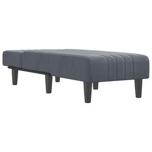 Chaise longue en velours gris foncé - Product Image 3